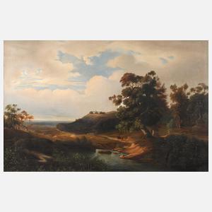 Joseph Hülser, attr., Romantische Flusslandschaft