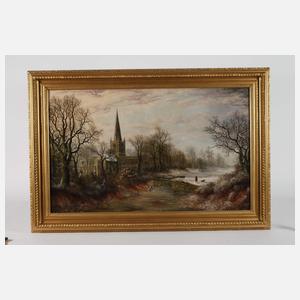 Charles Leaver, attr., Kloster in Winterlandschaft