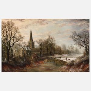 Charles Leaver, attr., Kloster in Winterlandschaft