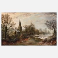 Charles Leaver, attr., Kloster in Winterlandschaft111