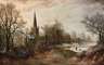 Charles Leaver, attr., Kloster in Winterlandschaft