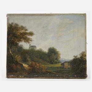 Martin Martin, attr., Sommerlandschaft mit Kirche