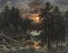 Johann Jakob Reinhardt, Waldlandschaft am See im Sonnenuntergang