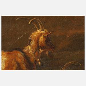 Louis Reinhardt, attr., Im Ziegenstall