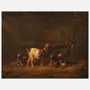 Louis Reinhardt, attr., Im Ziegenstall