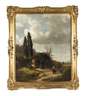 Ernst Schweinfurth, attr., Italienische Landschaft mit Frauen am Brunnen