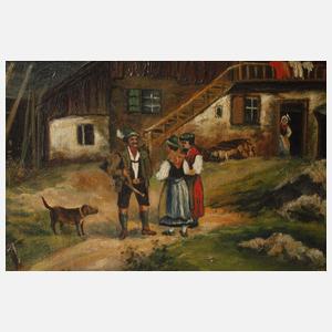 H. Urban, Gebirgssee mit Jägerhütte