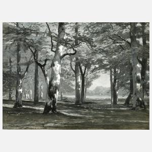 Julius Wentscher, attr., Sonniger Laubwald