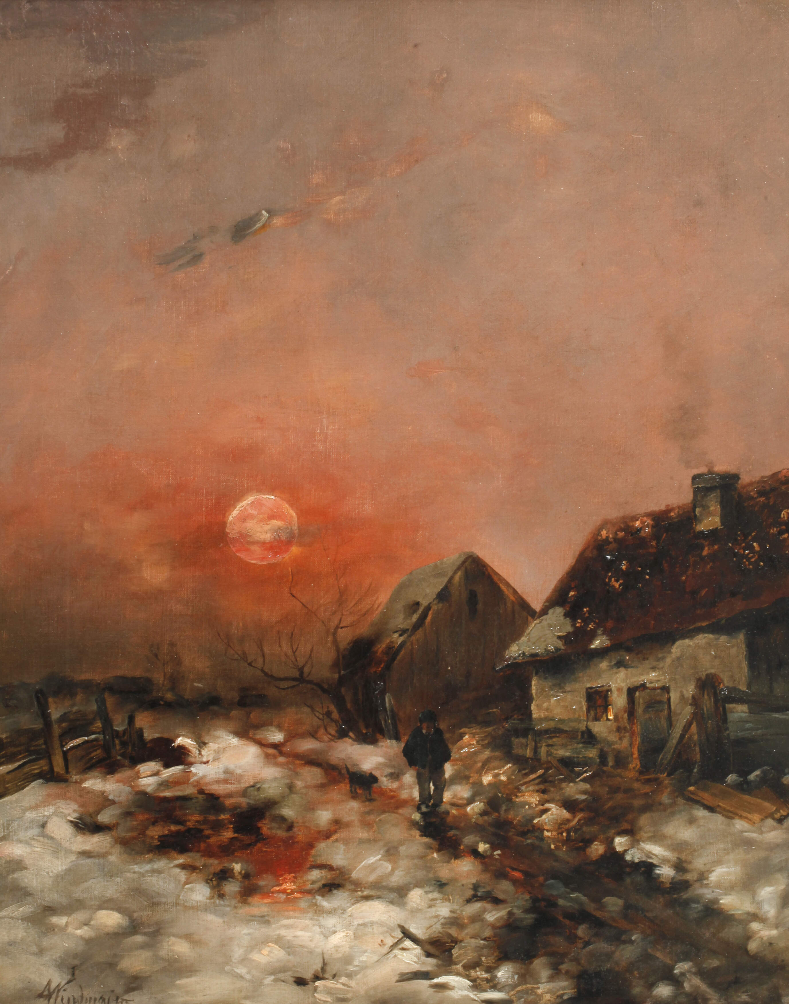 Anton Windmaier, Abendspaziergang im Winter