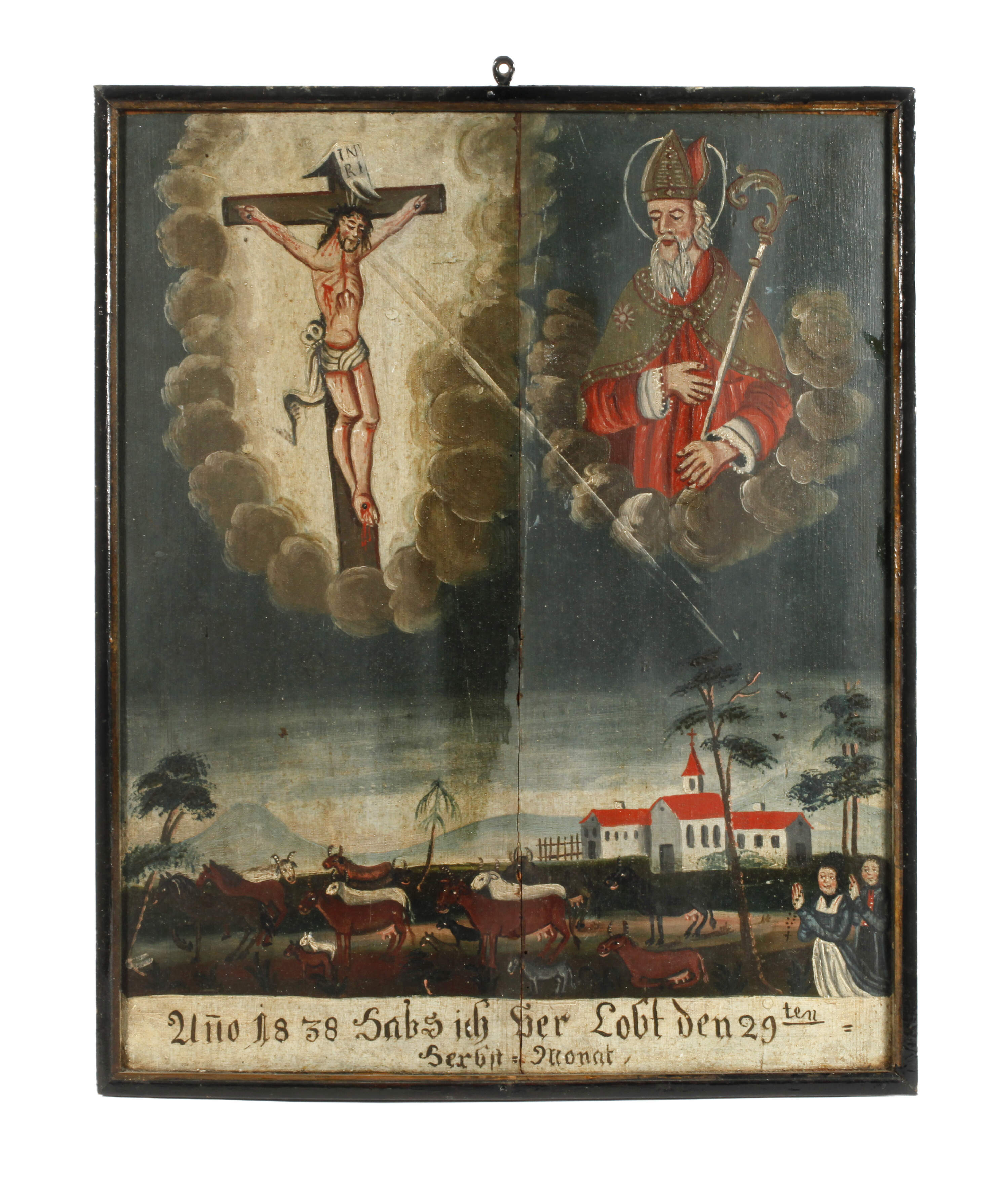 Votivbild zur Verlobung eines Bauernpaares 1838
