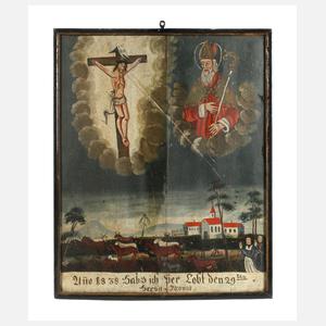 Votivbild zur Verlobung eines Bauernpaares 1838