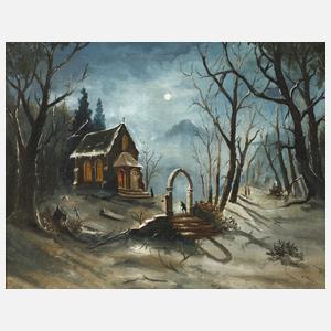 Nächtliche Kapelle im Winter
