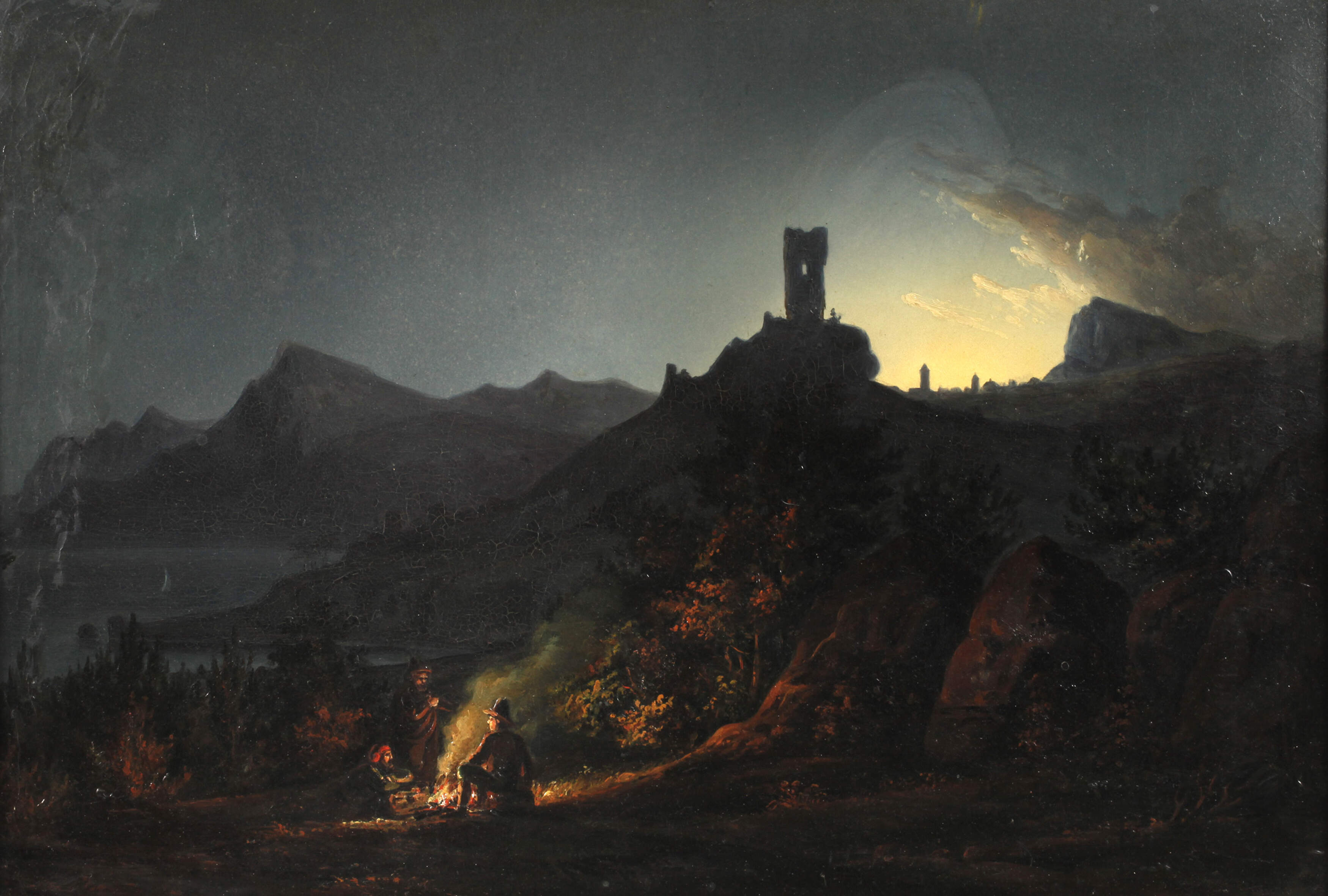 Lagerfeuer bei Nacht