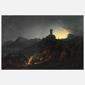 Lagerfeuer bei Nacht