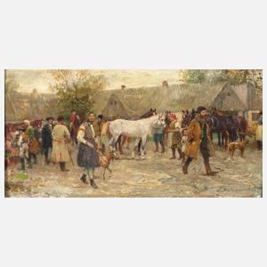 Emmanuel Bachrach-Barée, attr., Pferdemarkt