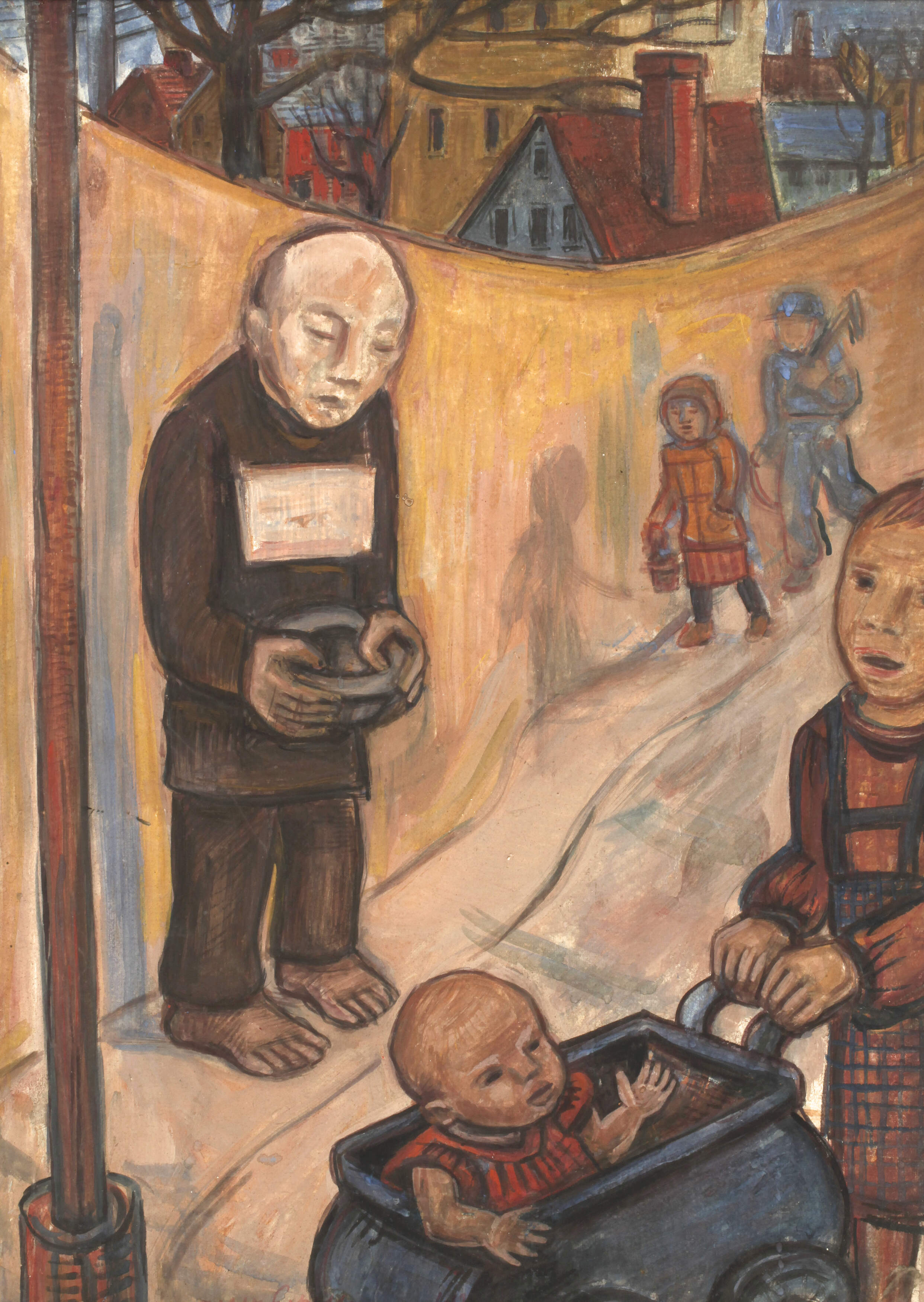 Tina Bauer-Pezellen, Bettler an der Straße