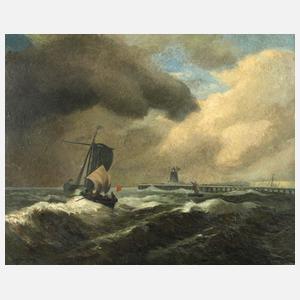 Alb. Conrad, Segelboot vor Küste