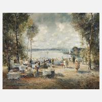 Ludwig Gschosmann, "Kaffeeszene in Kilchberg mit Blick auf Züricher See"111