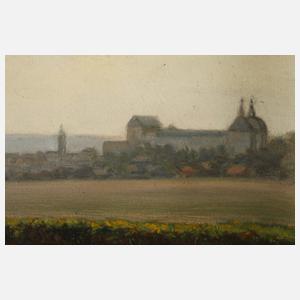 Oskar Gugg, Ansicht von Gotha mit Schloss Friedenstein von Osten