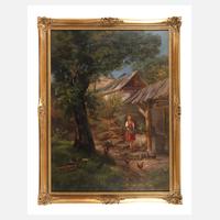 Josef Haunstetter, Mädchen auf dem Hühnerhof111