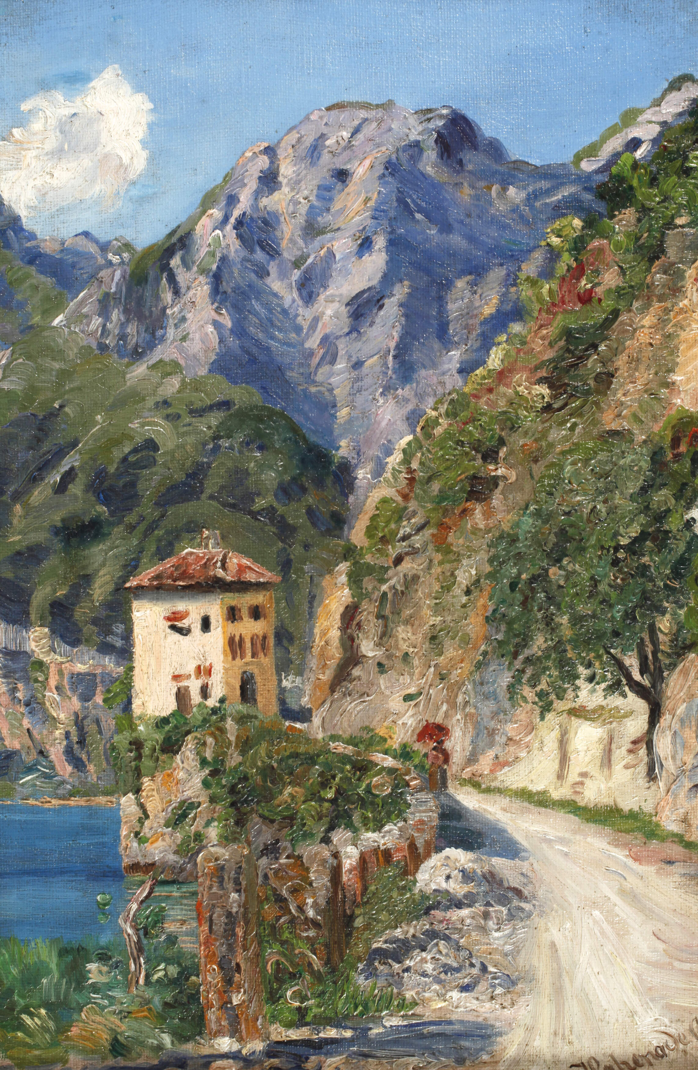 Hohenadel, Straße an einem Bergsee