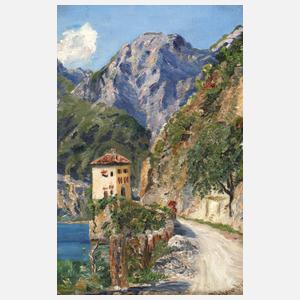 Hohenadel, Straße an einem Bergsee