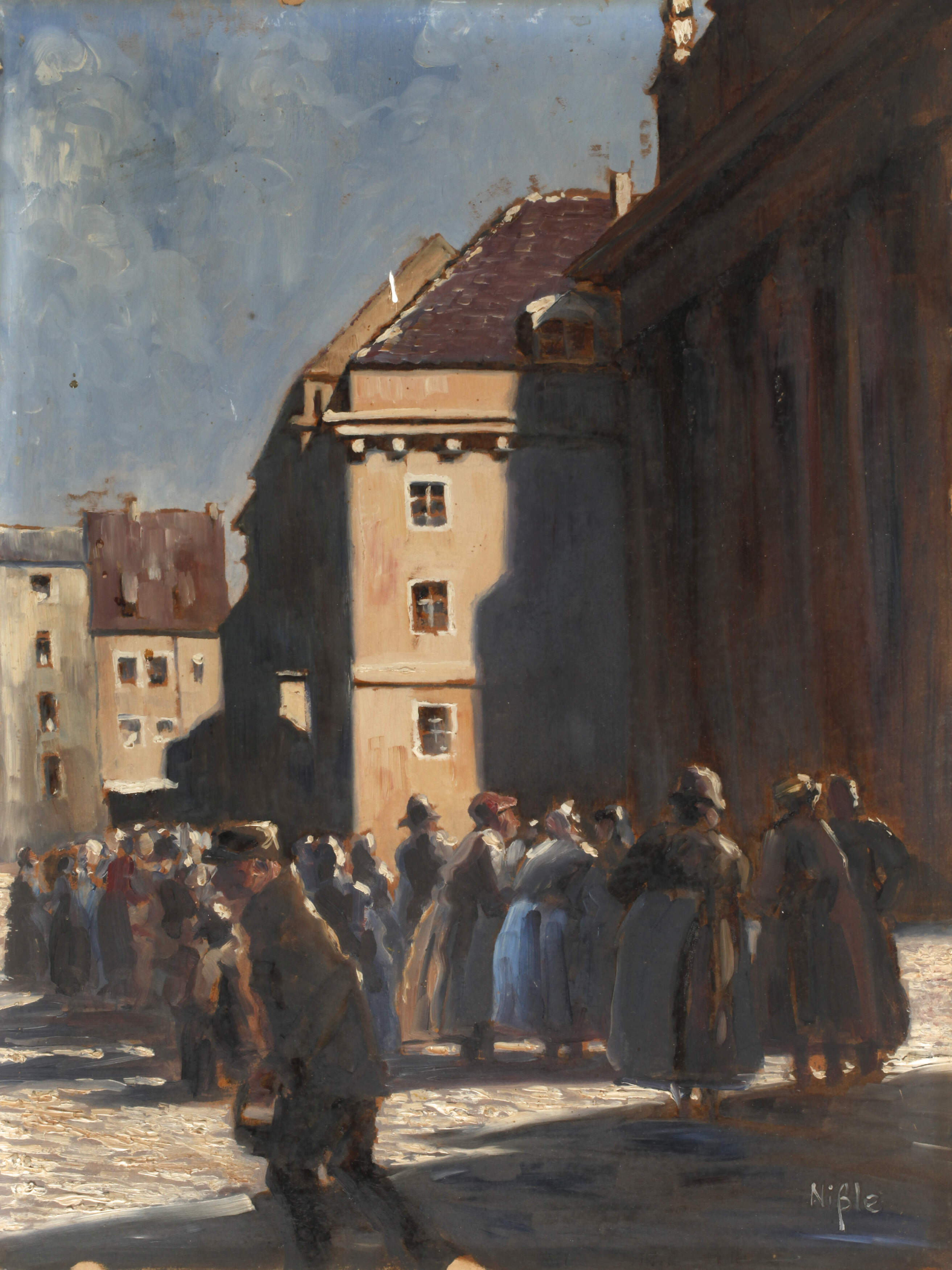 Fritz Nißle, attr., Städtische Szene