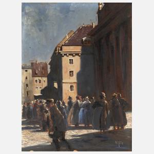 Fritz Nißle, attr., Städtische Szene