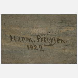 Herm. Petersen, Verschneiter Bauernhof
