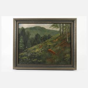 Friedrich Reimann, Rehe auf Waldlichtung