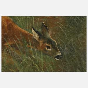 Friedrich Reimann, Rehe auf Waldlichtung