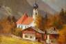 Max Sammet, Obergrainau mit Kirche und Zugspitze