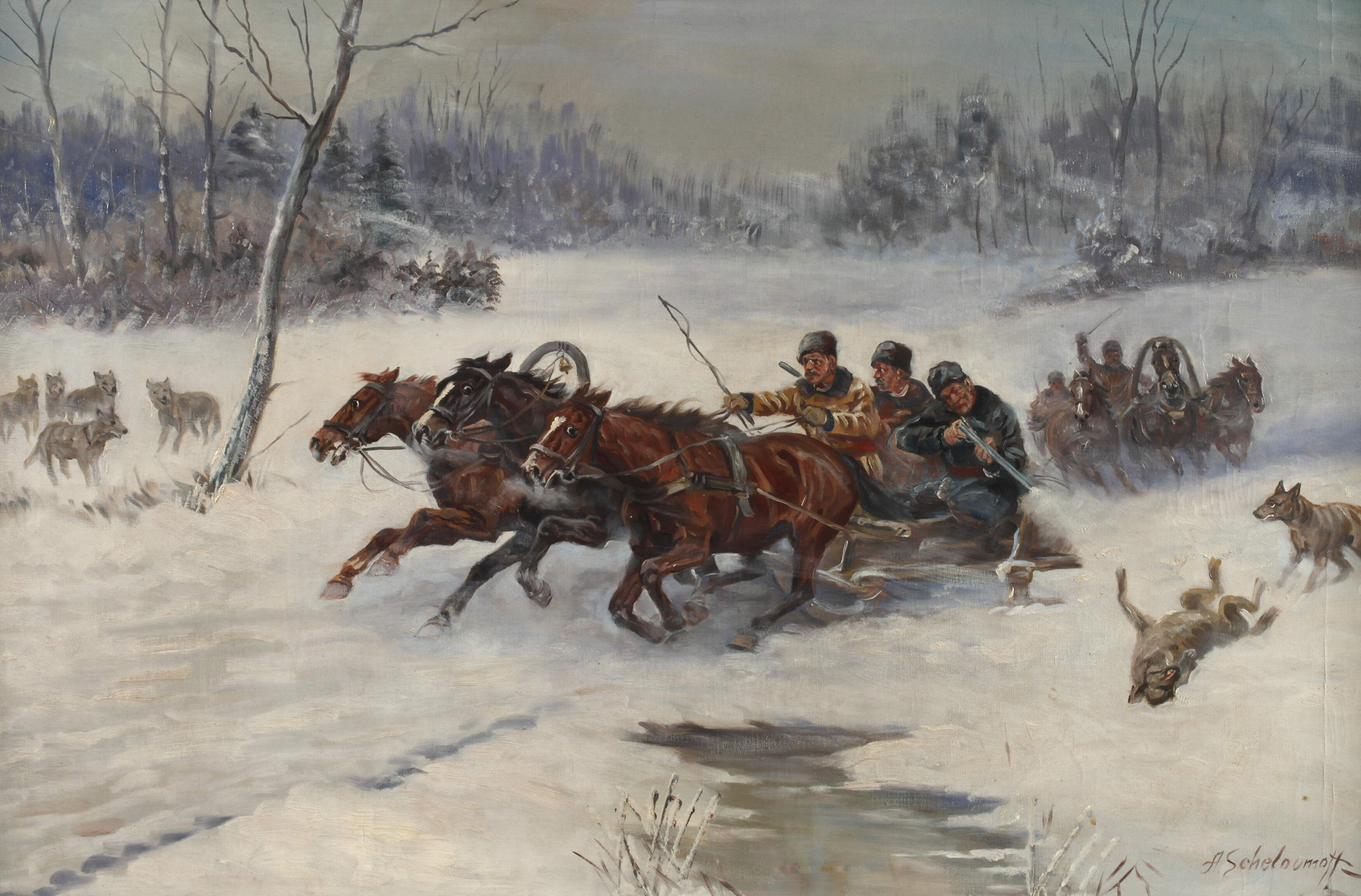Afanasij Scheloumoff, Wolfsangriff