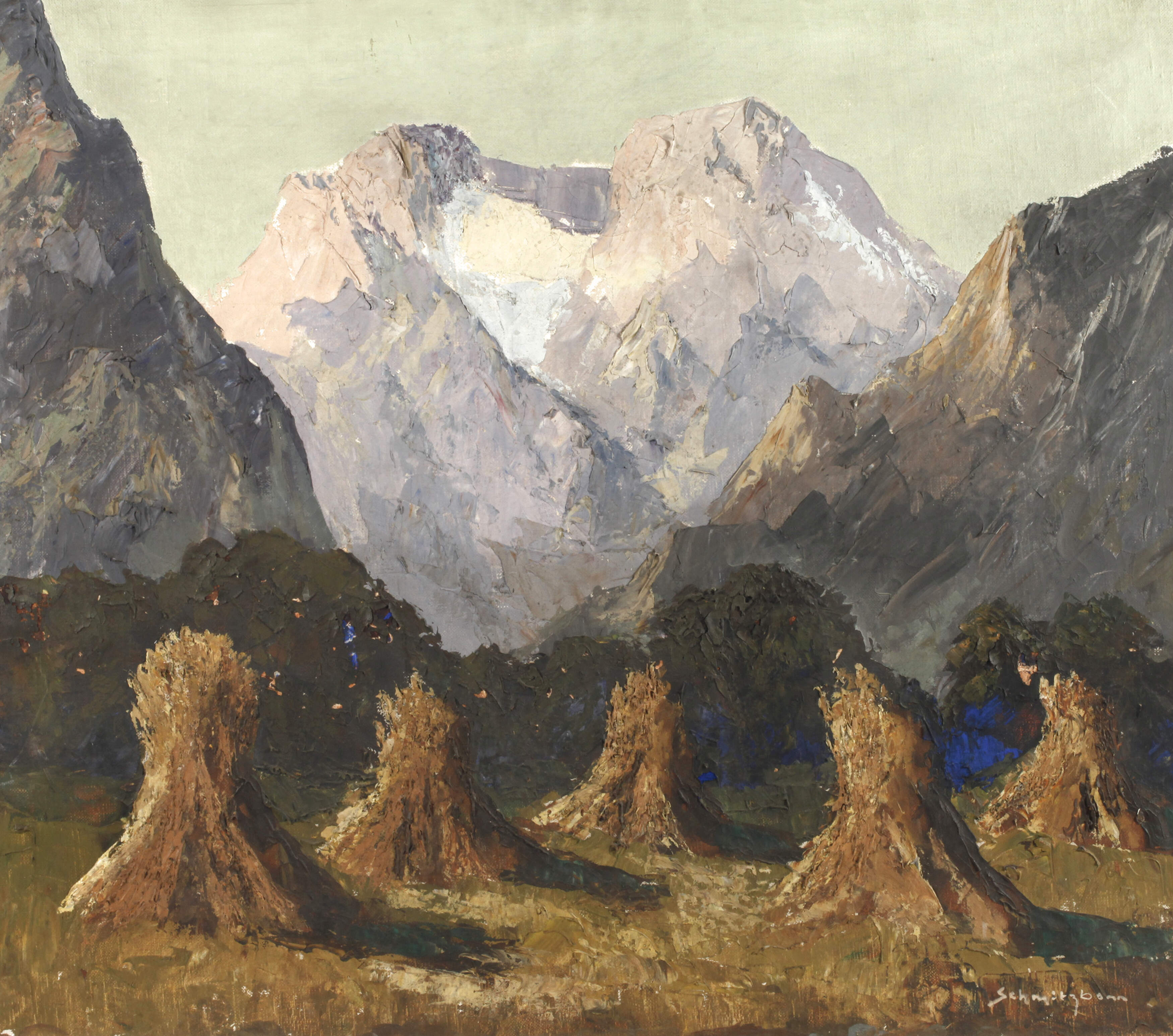 Hermann Schmitzbonn, Erntelandschaft im Gebirge