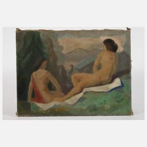 Paul Schmolling, Zwei Rückenakte in der Landschaft