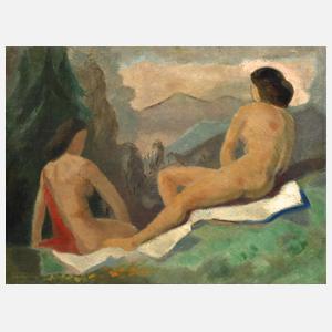 Paul Schmolling, Zwei Rückenakte in der Landschaft