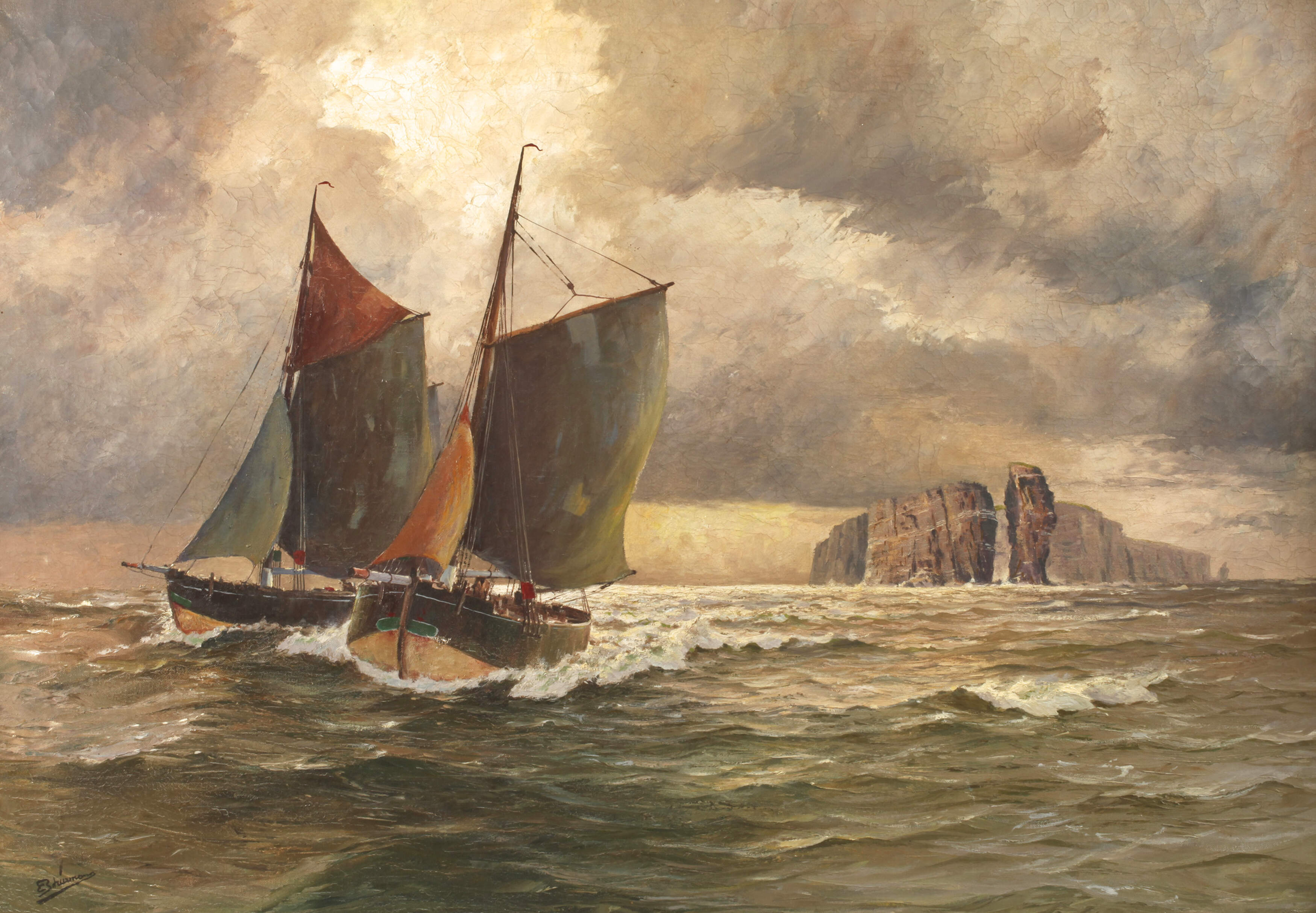 E. R. Schürmann, Segelschiffe vor Helgoland