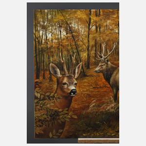 Christiane Vleugels, Herbstwald mit Wild