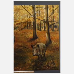 Christiane Vleugels, Herbstwald mit Wild