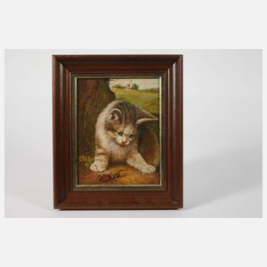 Katze mit Hirschkäfer nach Wilhelm Schwar