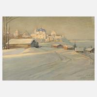 Russische Winterlandschaft mit Kloster111