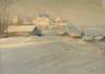 Russische Winterlandschaft mit Kloster