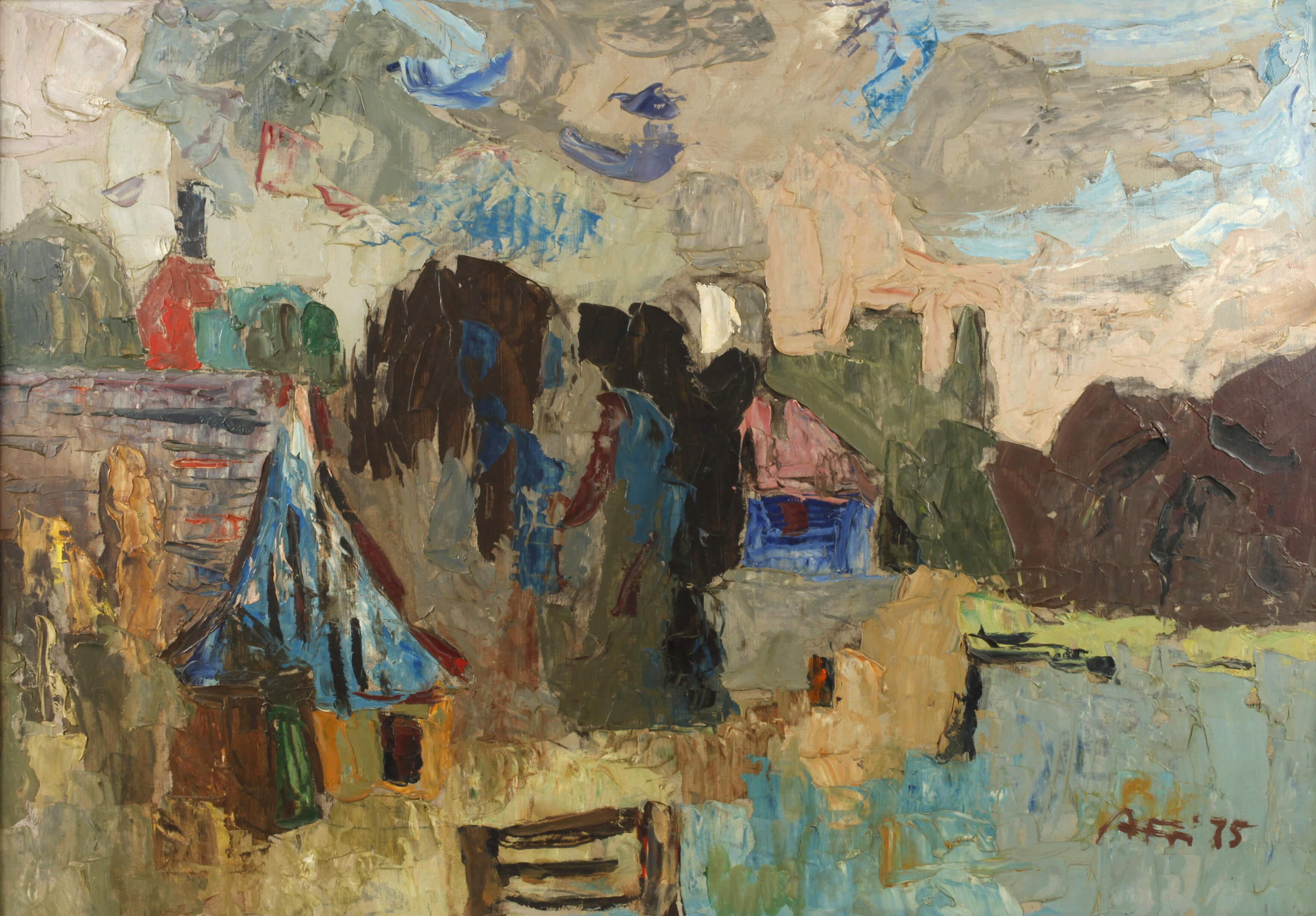 Arnold Fritz, Abstrakte Dorflandschaft