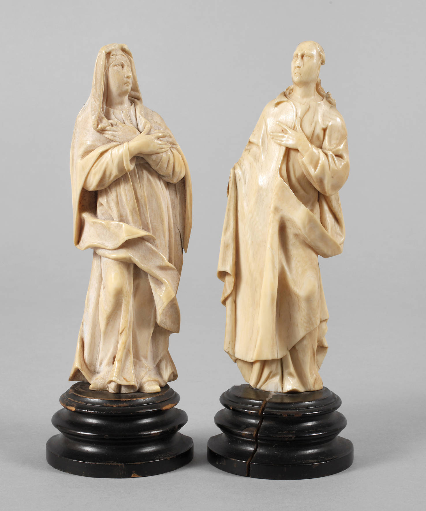 Zwei barocke Elfenbeinschnitzereien