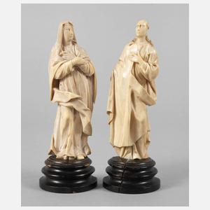 Zwei barocke Elfenbeinschnitzereien