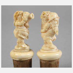 Paar Flaschenstopfen Elfenbein