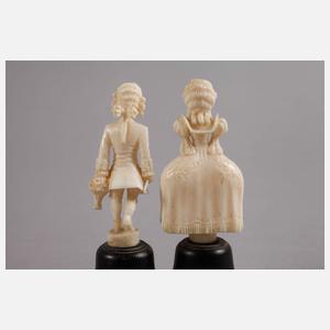 Paar Elfenbeinschnitzereien