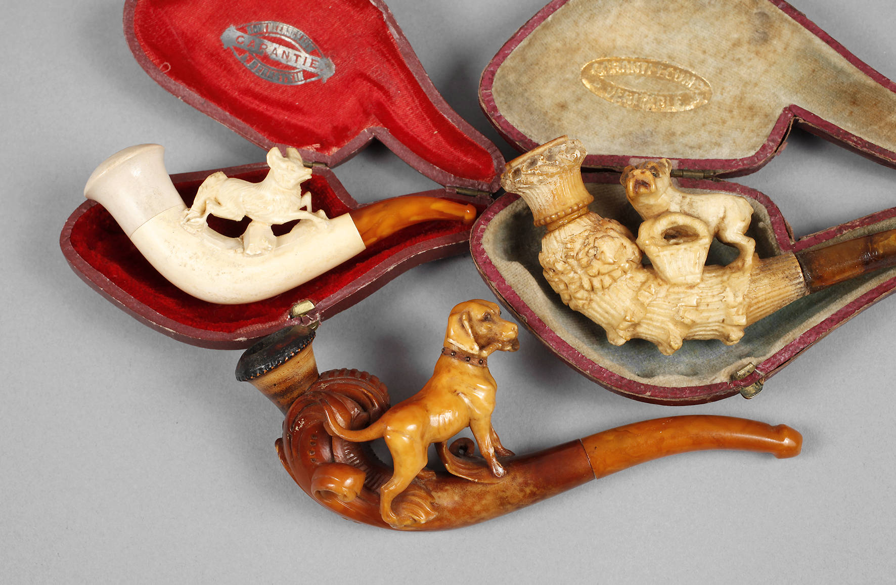 Drei Meerschaumpfeifen