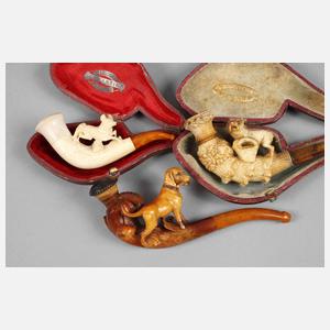 Drei Meerschaumpfeifen