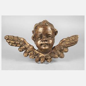 Geschnitzter Engelskopf